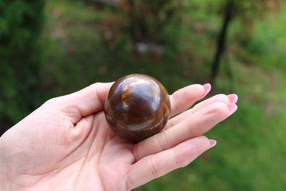 Sphère de jaspe automne avec socle * COLIS - Aurore Lune 