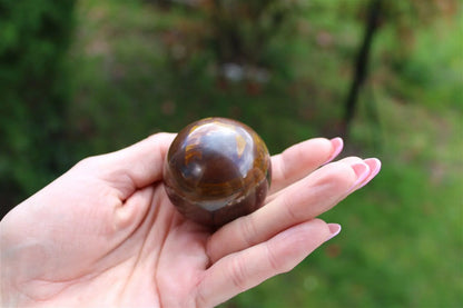 Sphère de jaspe automne avec socle * COLIS - Aurore Lune 