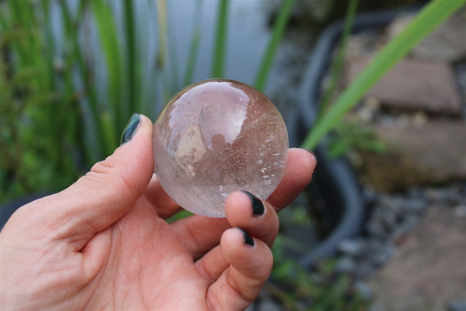 Sphère en cristal de roche - Aurore Lune 