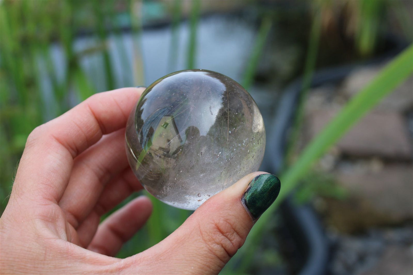 Sphère en cristal de roche - Aurore Lune 