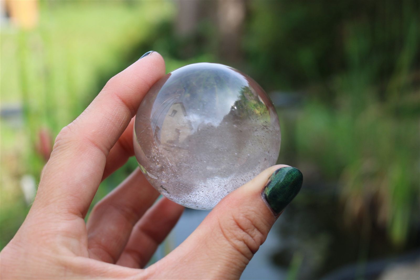 Sphère en cristal de roche - Aurore Lune 