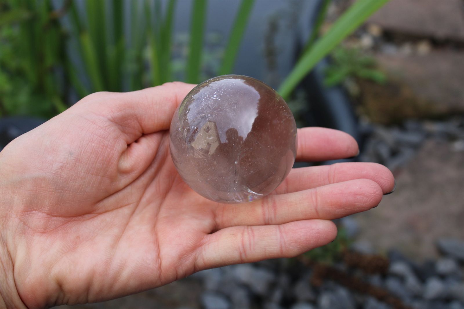 Sphère en cristal de roche - Aurore Lune 