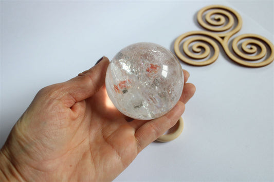 Sphère en cristal de roche 7 cm avec support - COLIS *H* - Aurore Lune 
