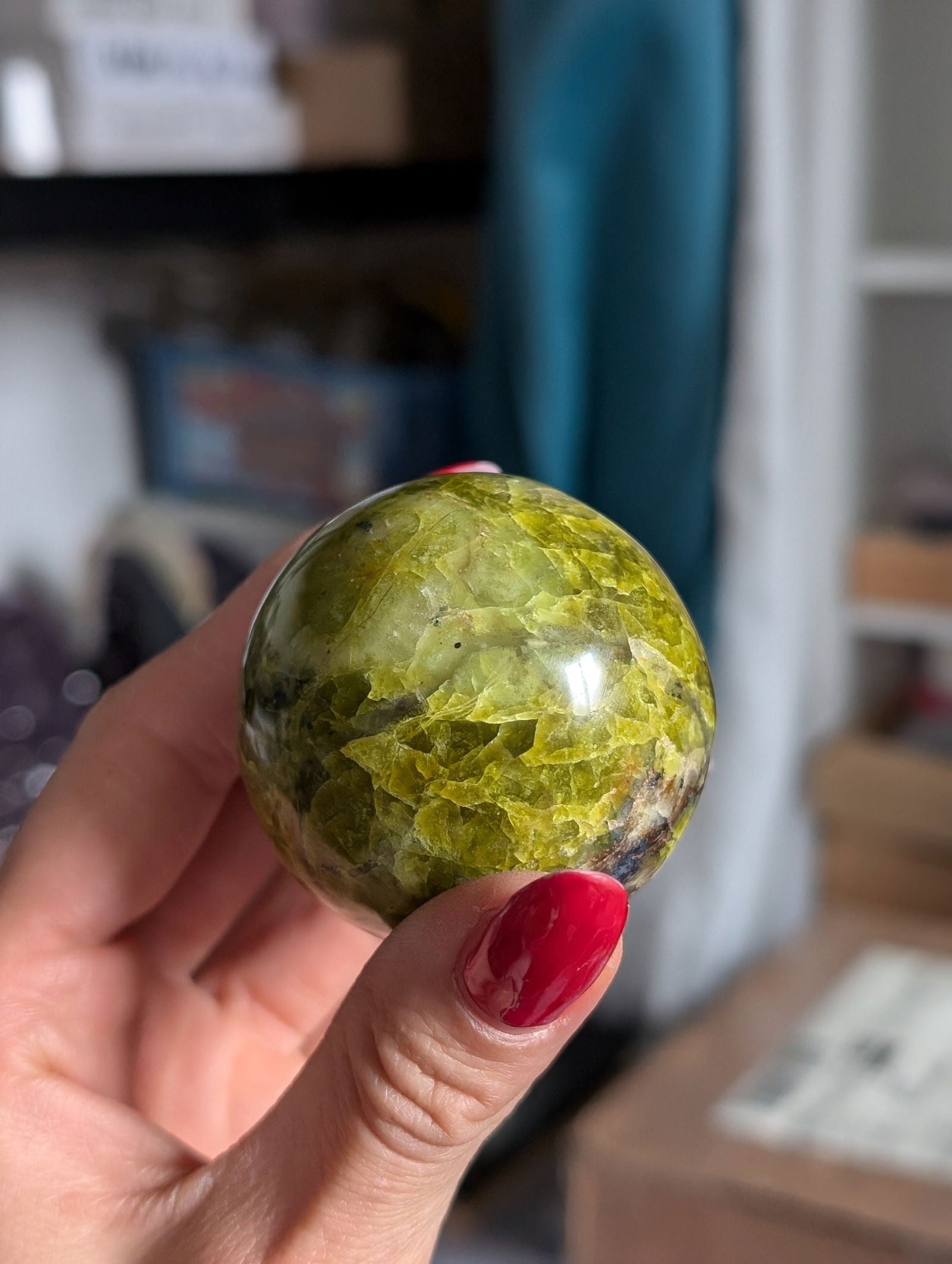 Sphère opale verte 5 cm - Aurore Lune 