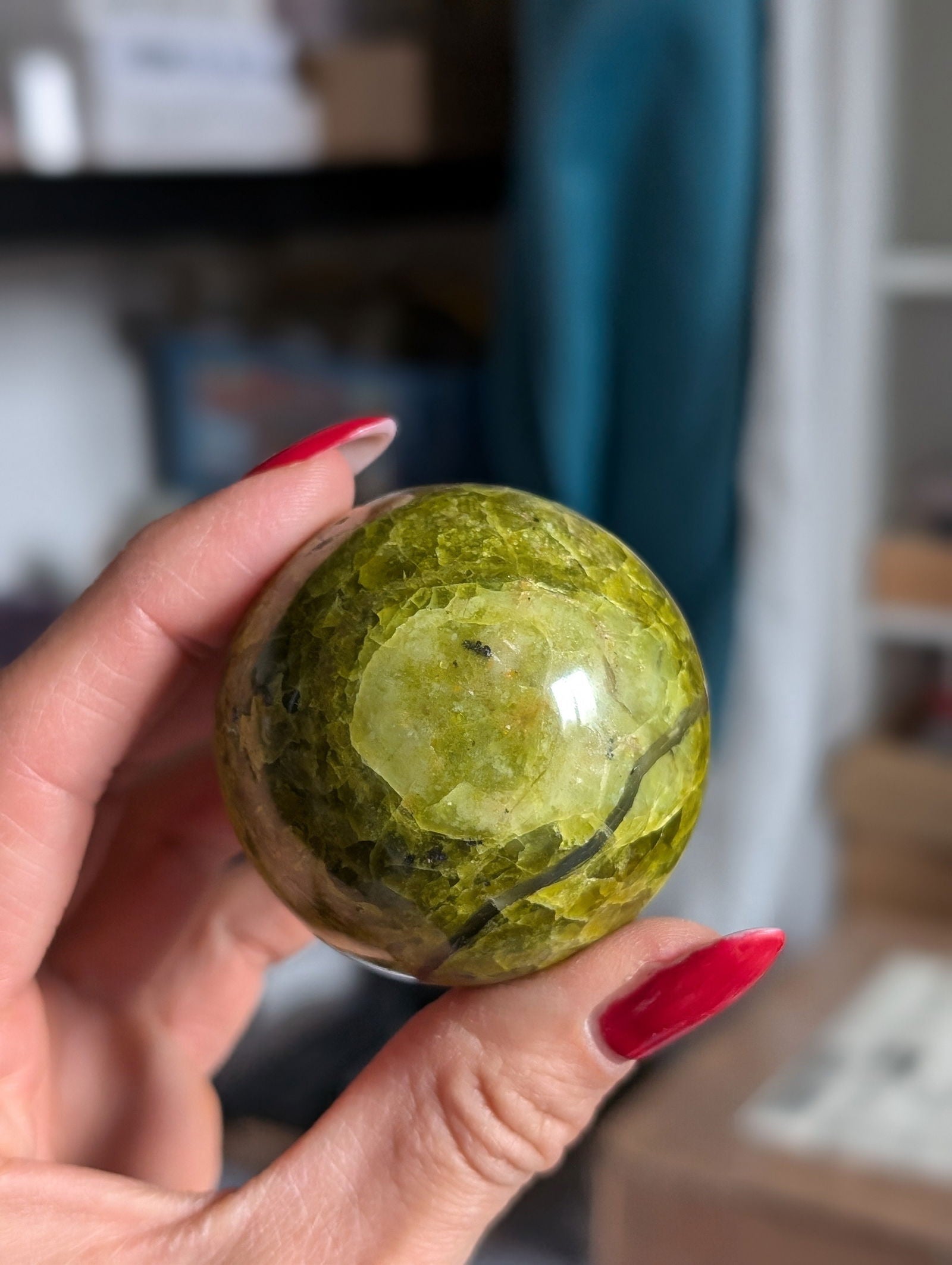 Sphère opale verte 5 cm - Aurore Lune 