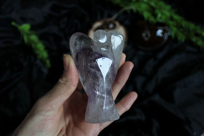 Statue XL ange en améthyste 9.4 cm de haut - Aurore Lune 