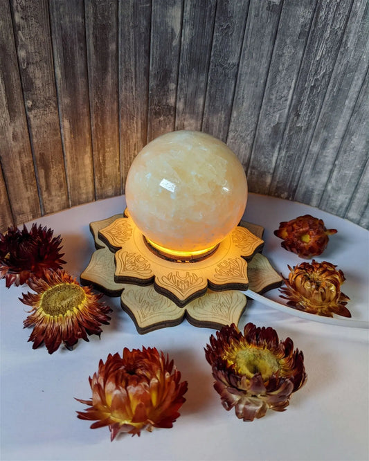 Support - Socle sphère lumineux câble USB - Aurore Lune 