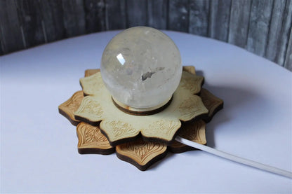 Support - Socle sphère lumineux câble USB - Aurore Lune 