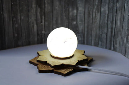 Support - Socle sphère lumineux câble USB - Aurore Lune 