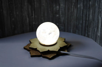Support - Socle sphère lumineux câble USB - Aurore Lune 