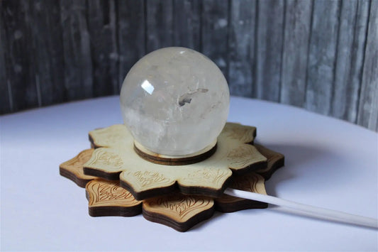 Support - Socle sphère lumineux câble USB - Aurore Lune 