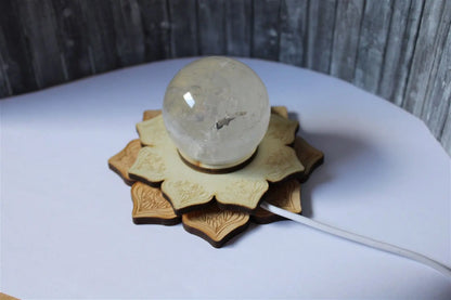 Support - Socle sphère lumineux câble USB - Aurore Lune 