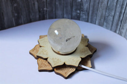 Support - Socle sphère lumineux câble USB - Aurore Lune 