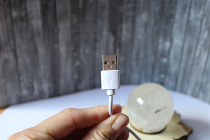 Support - Socle sphère lumineux câble USB - Aurore Lune 