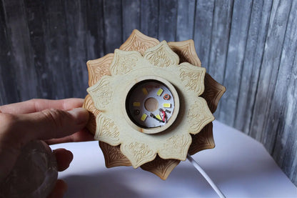 Support - Socle sphère lumineux câble USB - Aurore Lune 