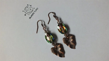 Swarovski boucles d'oreilles cuivrées - Aurore Lune 