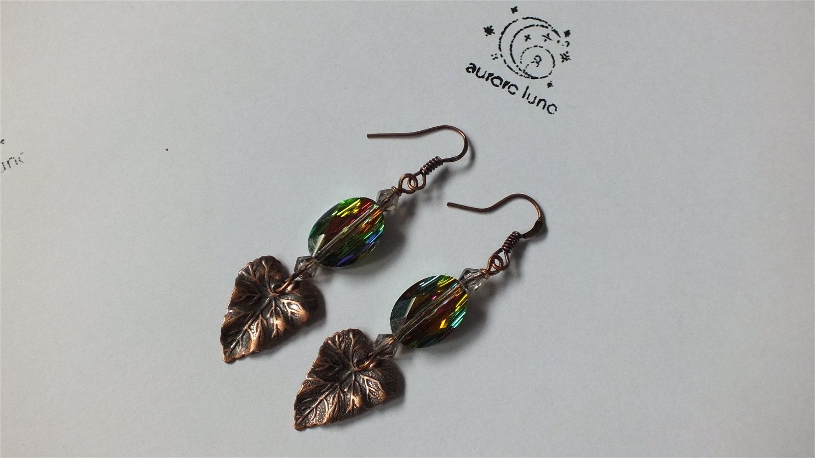 Swarovski boucles d'oreilles cuivrées - Aurore Lune 