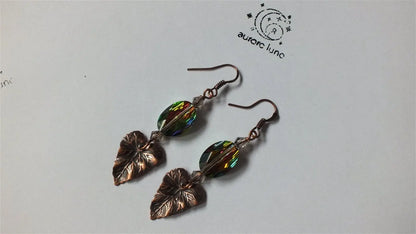 Swarovski boucles d'oreilles cuivrées - Aurore Lune 
