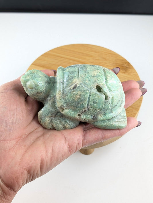 Tortue en chrysoprase - Aurore Lune 