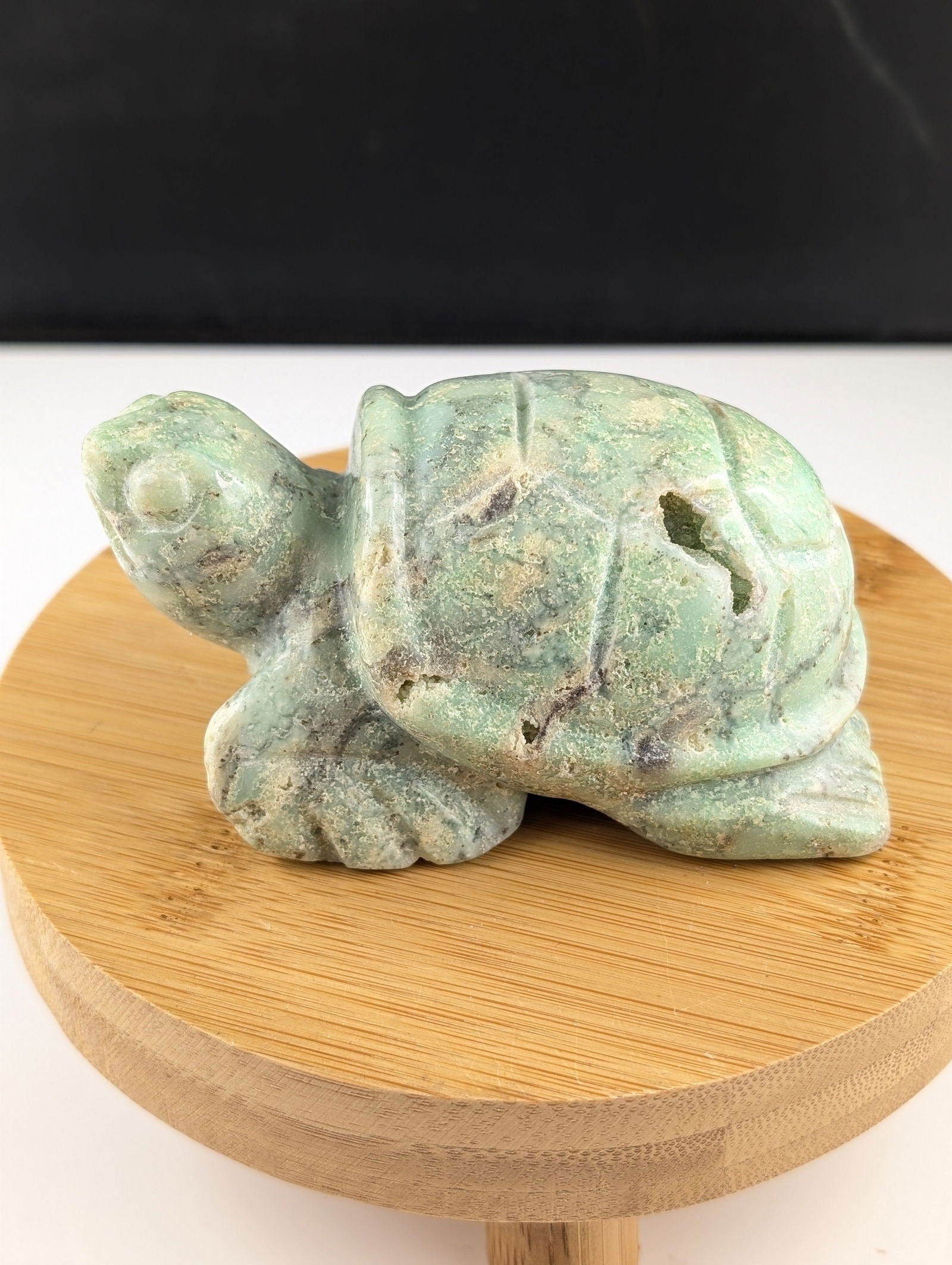 Tortue en chrysoprase - Aurore Lune 