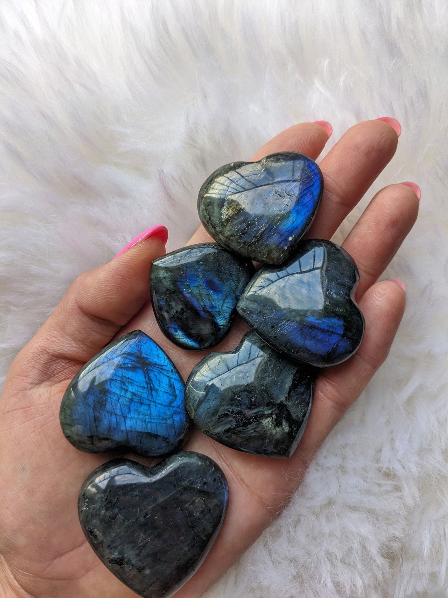 Un coeur labradorite reflets garantis - Aurore Lune 