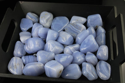 1 calcédoine bleue / agate dentelle - 3 tailles - Aurore Lune 