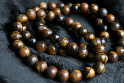 1 bracelet élastiqué en oeil de tigre poignet moyen / épais - Aurore Lune 