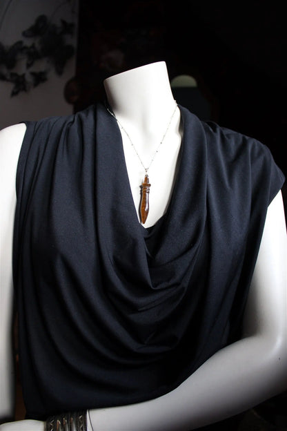 Collier avec  oeil de tigre / pendule - Aurore Lune 