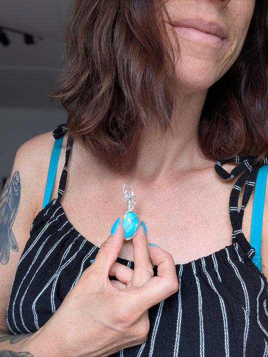 Collier silver filled turquoise Arizona
