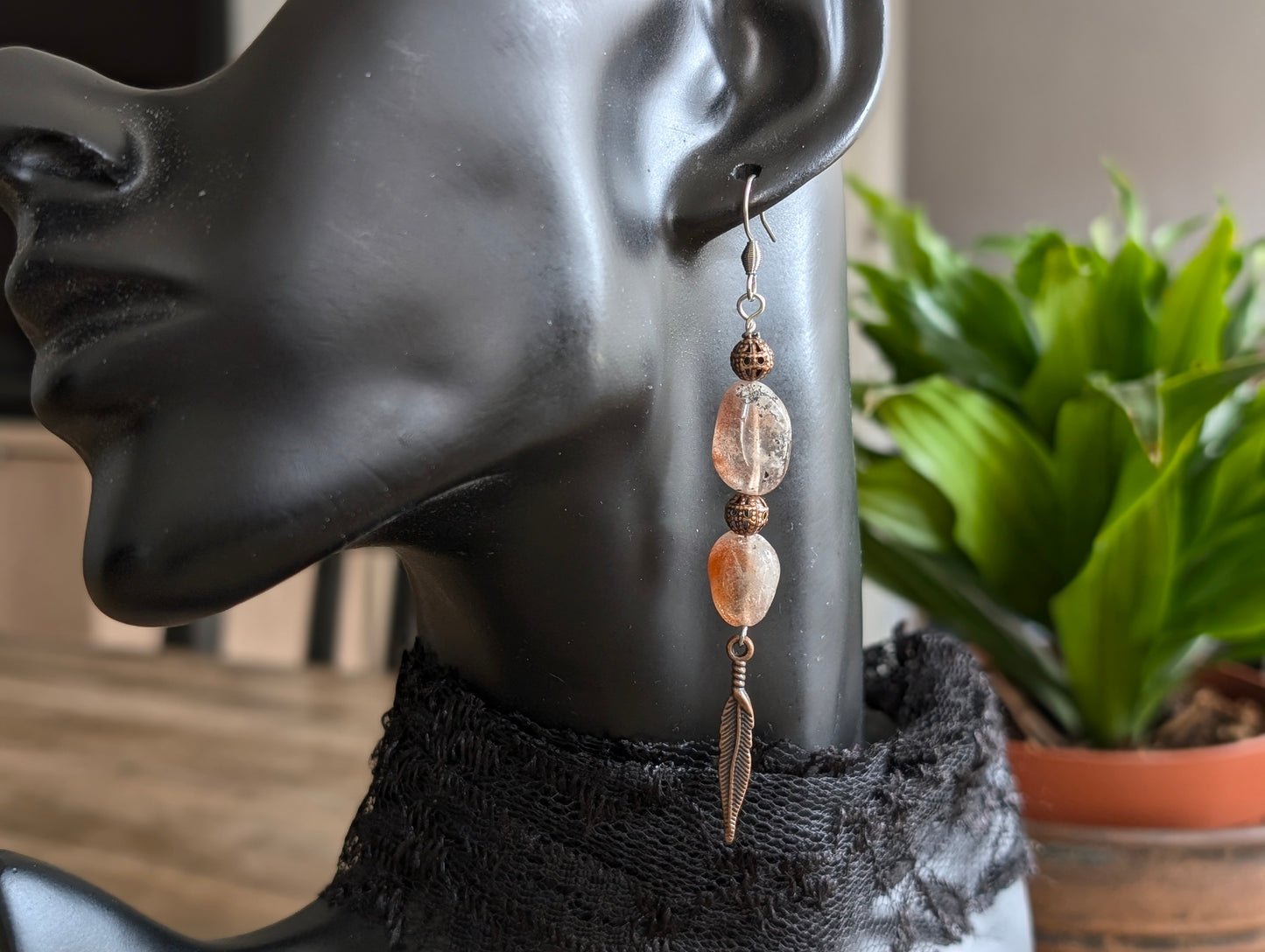 Boucles d'oreilles pierre de soleil