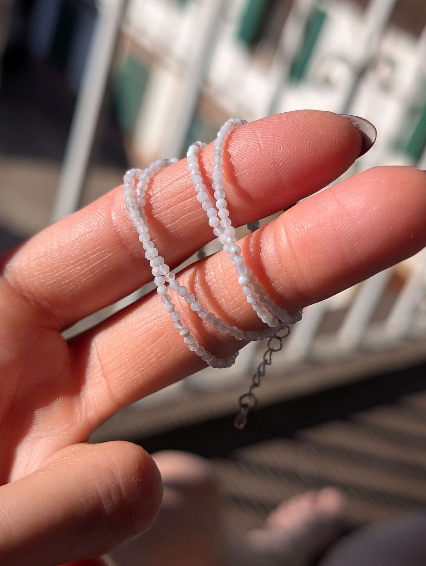 Collier ras du cou aigue marine