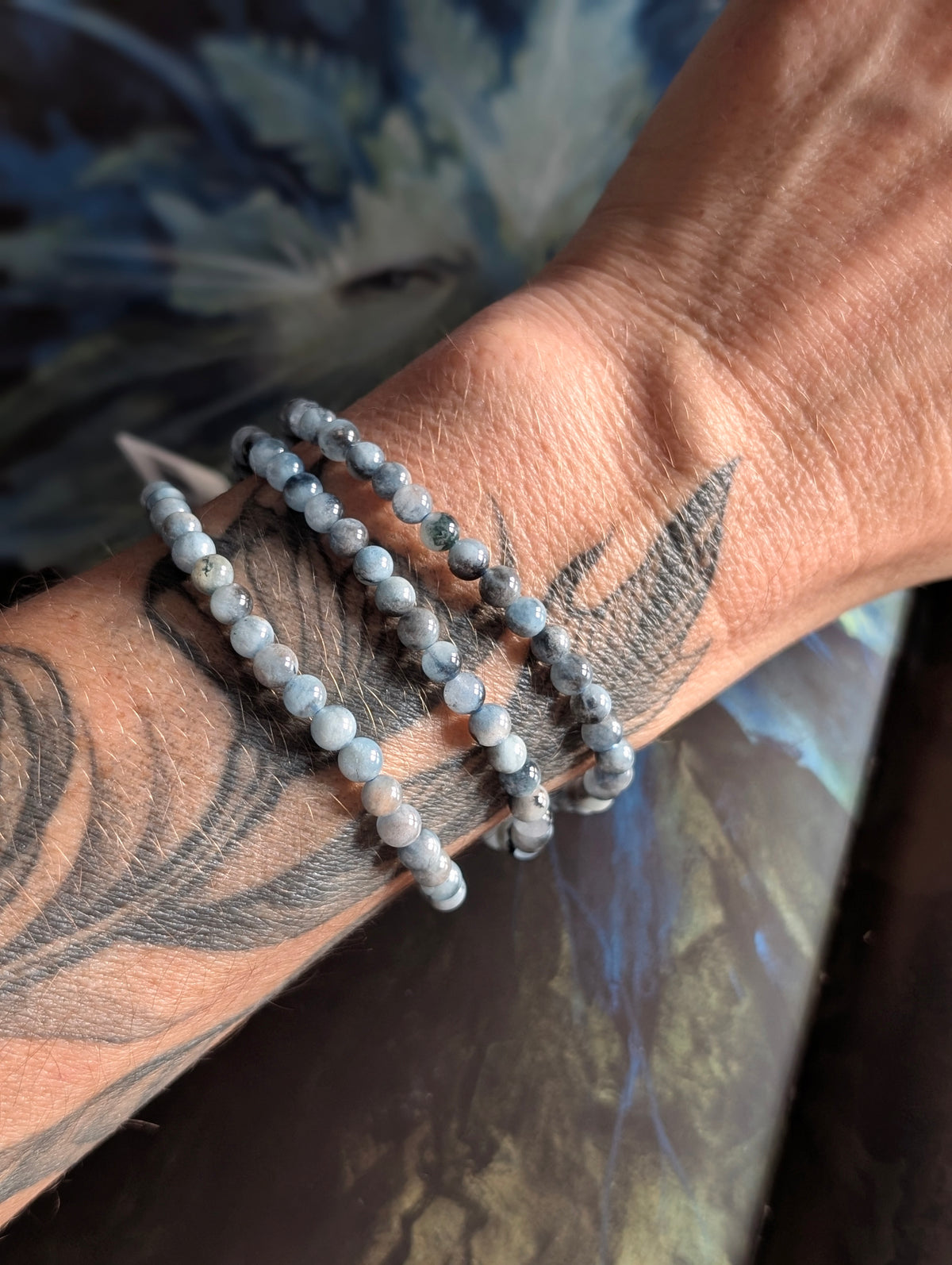 Bracelet aigue marine 4 mm Brésil 16 cm