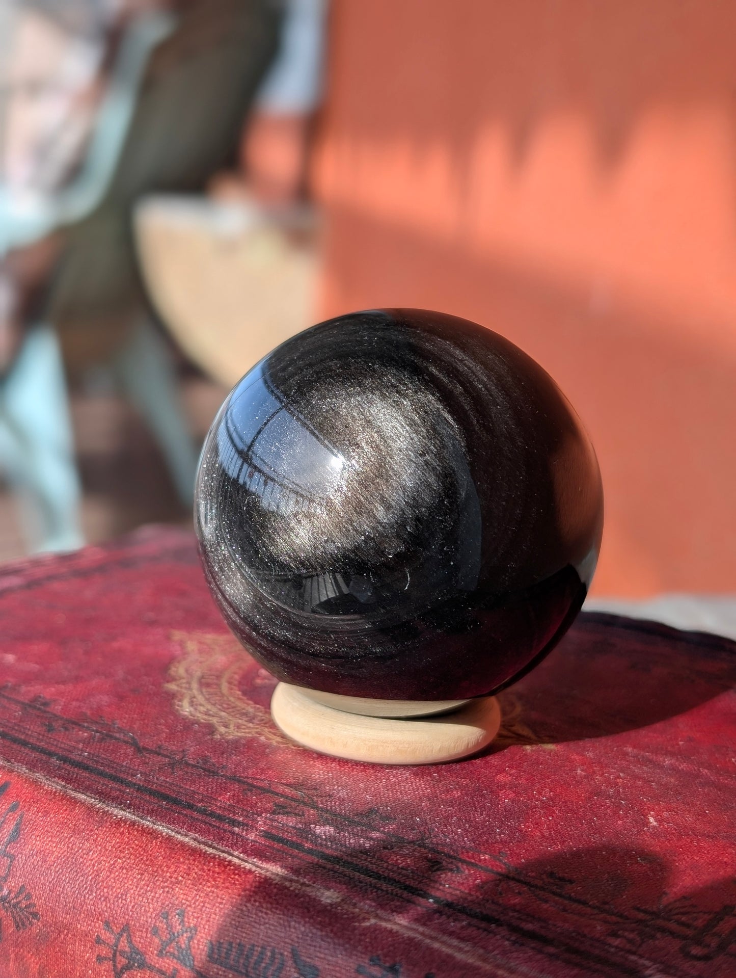Sphère obsidienne argentée 5.6 cm