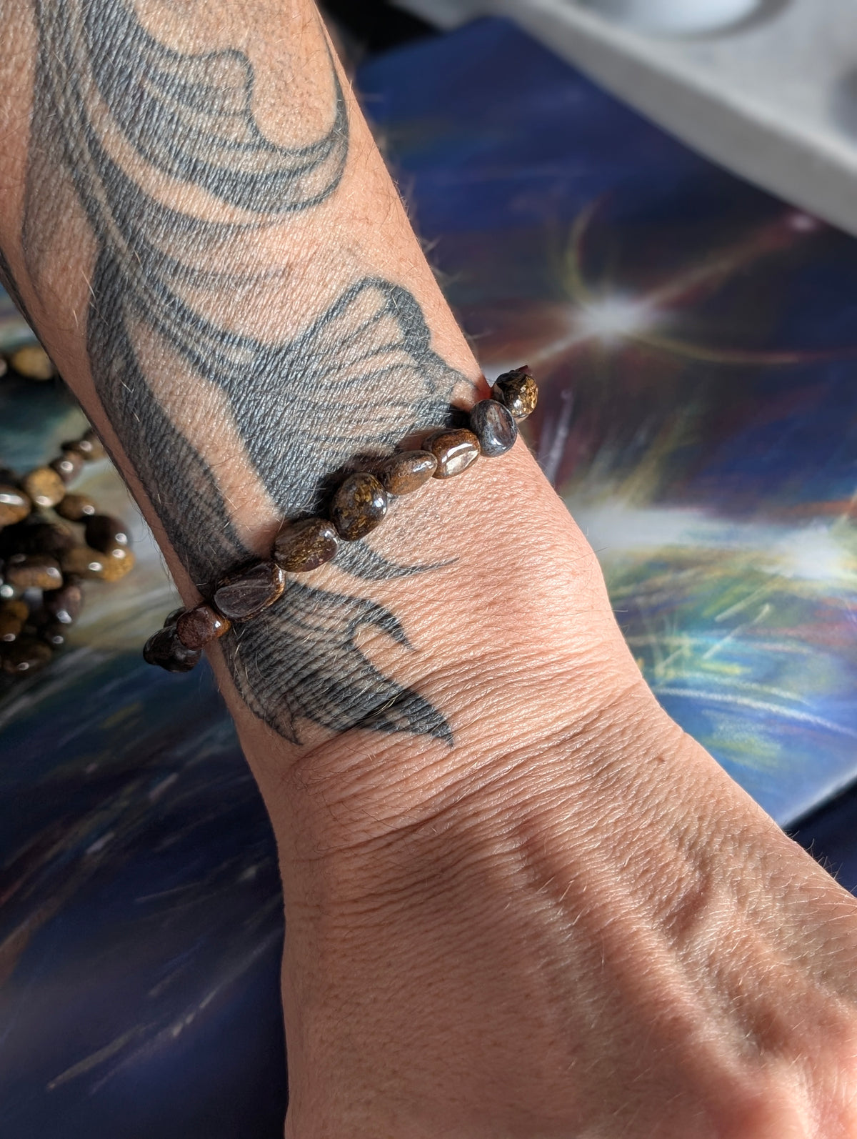 Bracelet en bronzite 17 cm baroque