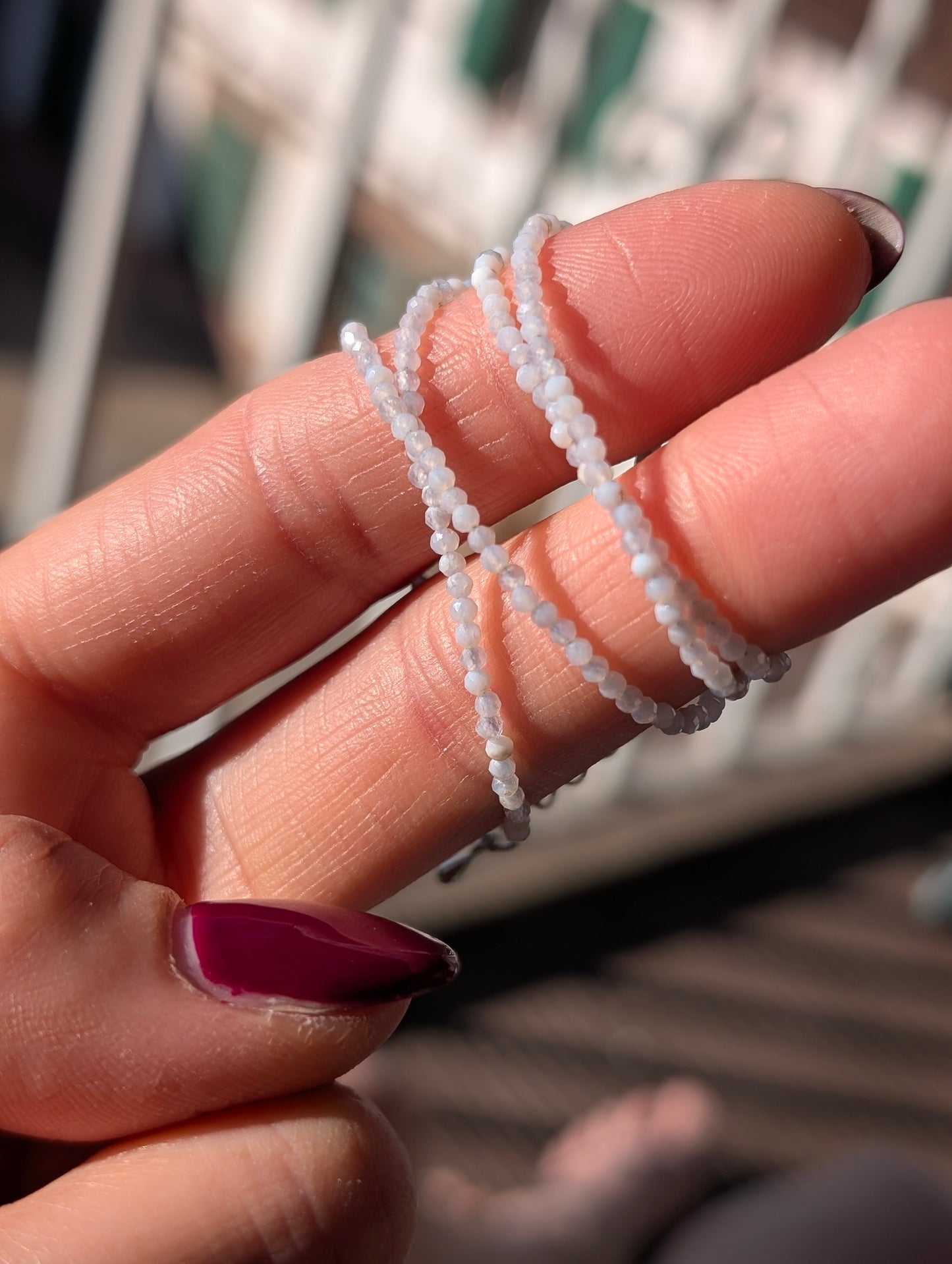 Collier ras du cou aigue marine
