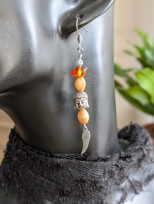 Boucles d'oreilles avec ambre