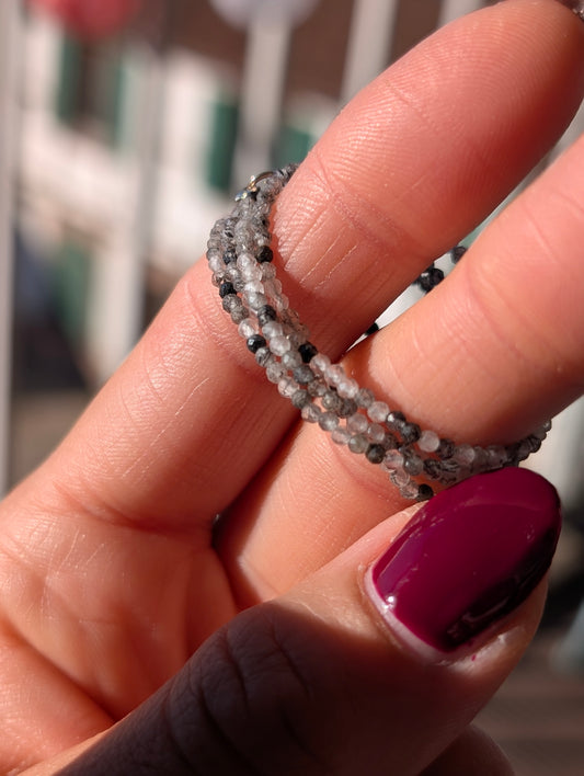 Collier ras du cou quartz tourmaline