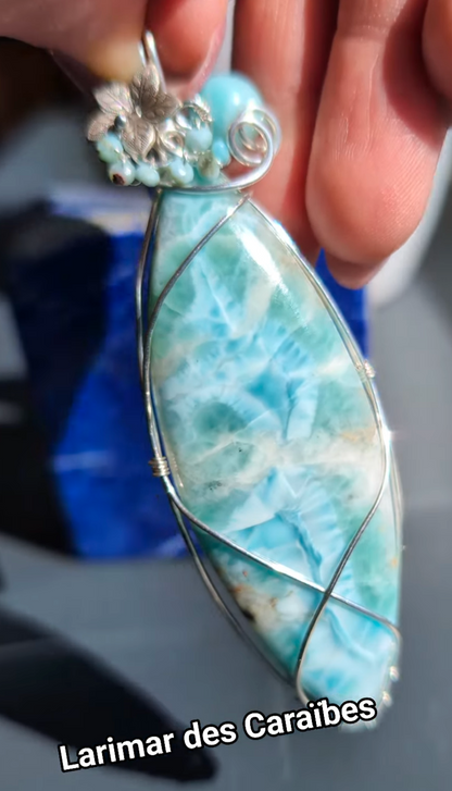 Collier XXL avec larimar