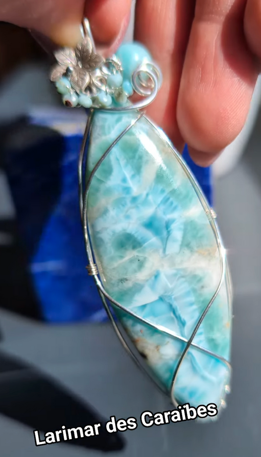 Collier XXL avec larimar