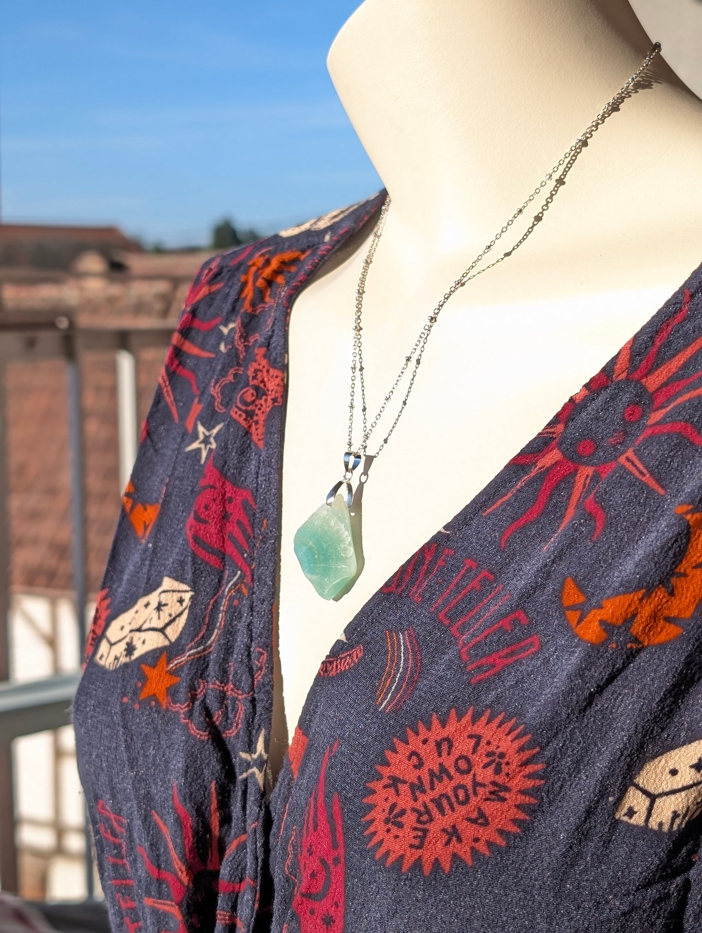 Collier brut calcite bleue