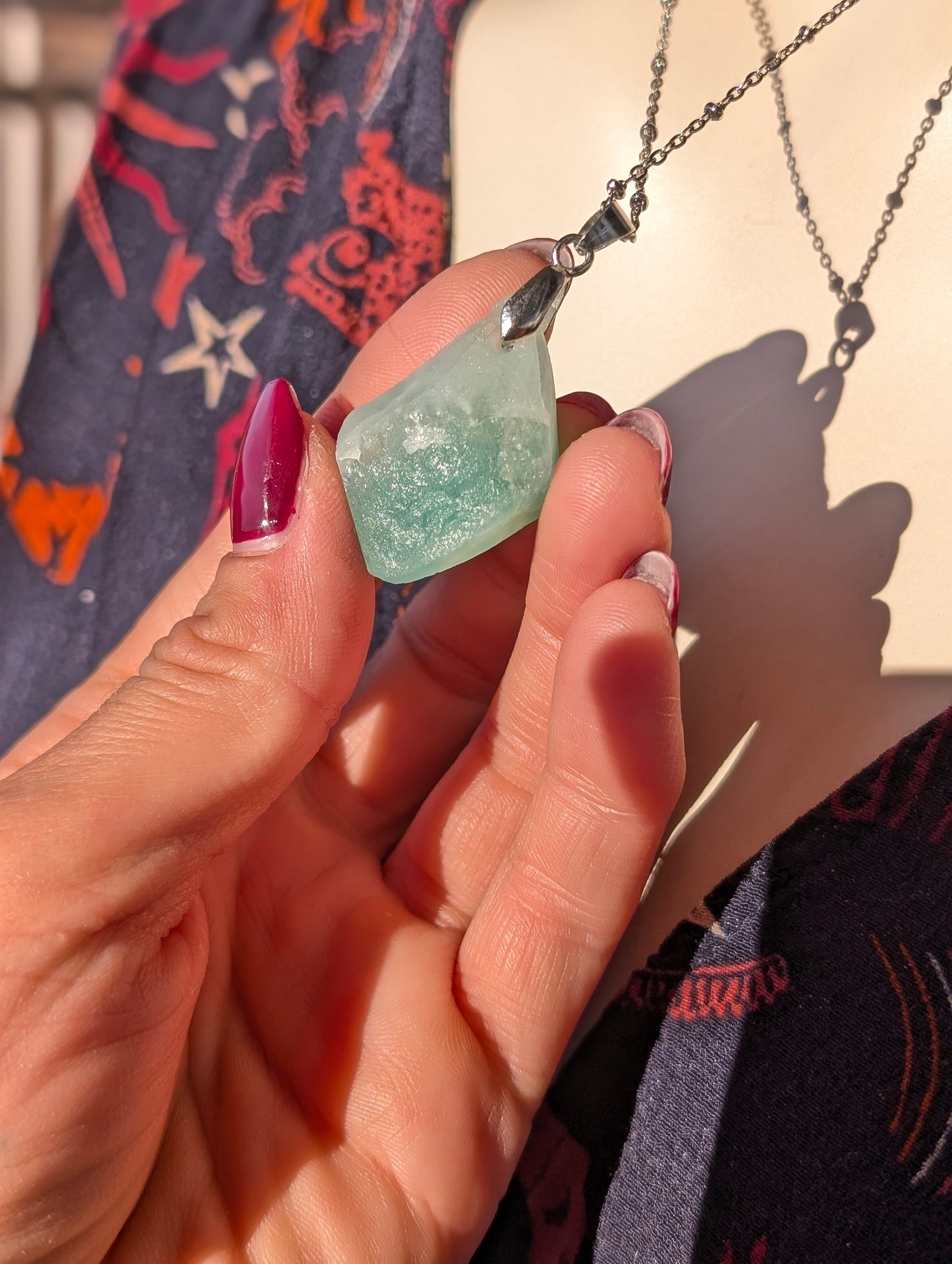 Collier brut calcite bleue