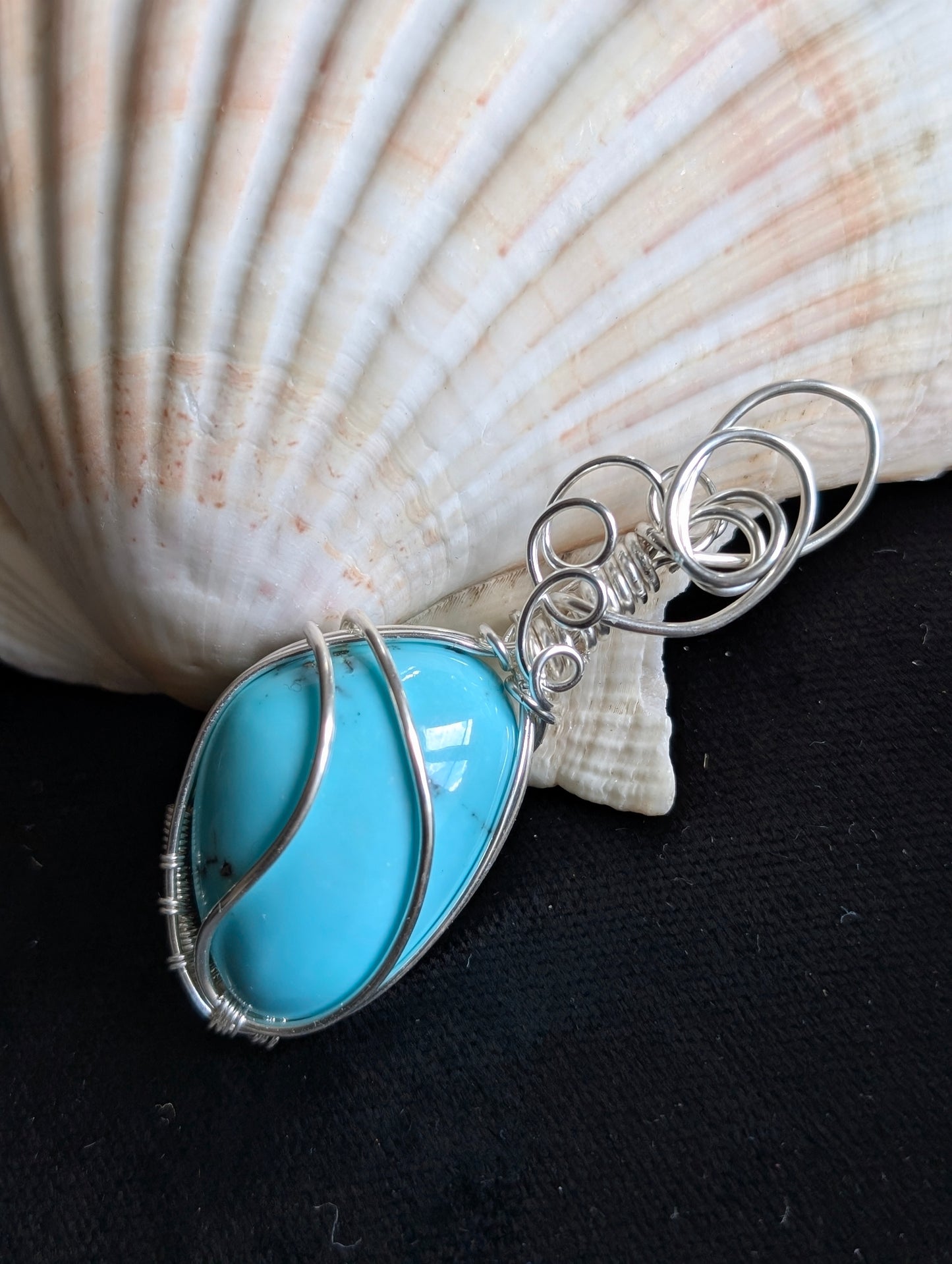 Collier silver filled turquoise Arizona