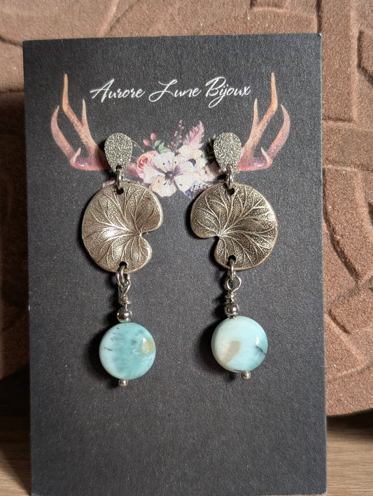 Boucles d'oreilles larimar