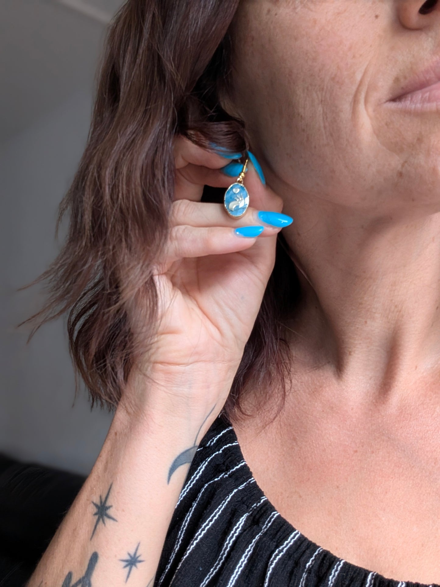 Boucles d'oreilles apatites bleues