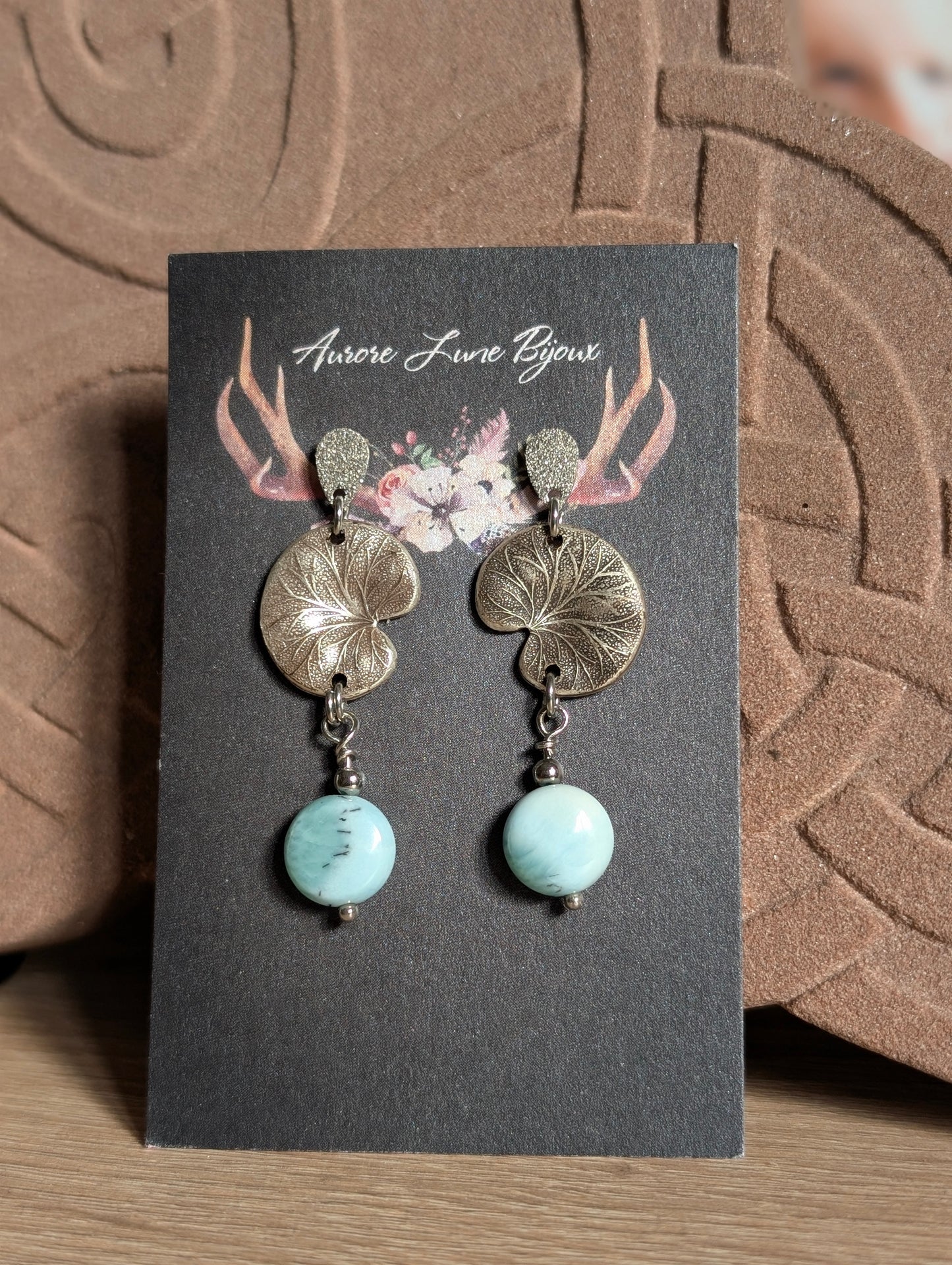 Boucles d'oreilles larimar
