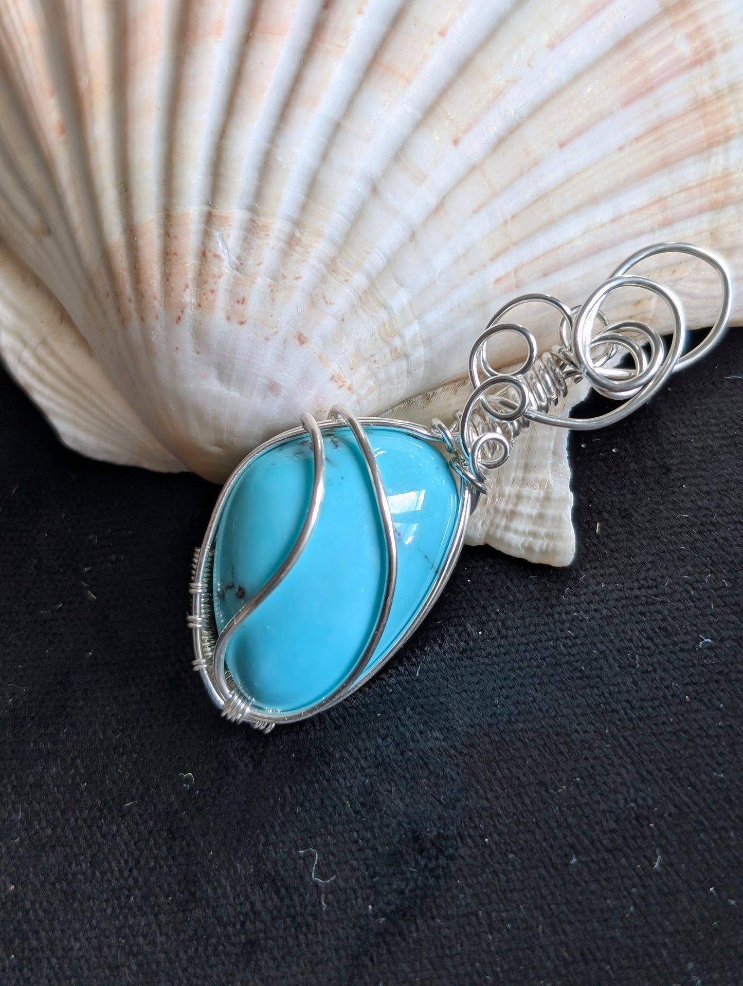 Collier silver filled turquoise Arizona