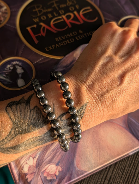 Bracelet homme ou femme hématite 17 cm 8mm