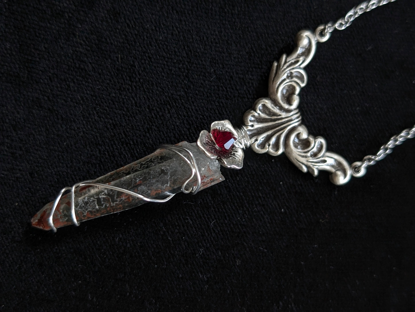 Collier avec jolie lodolite belge Bierghes
