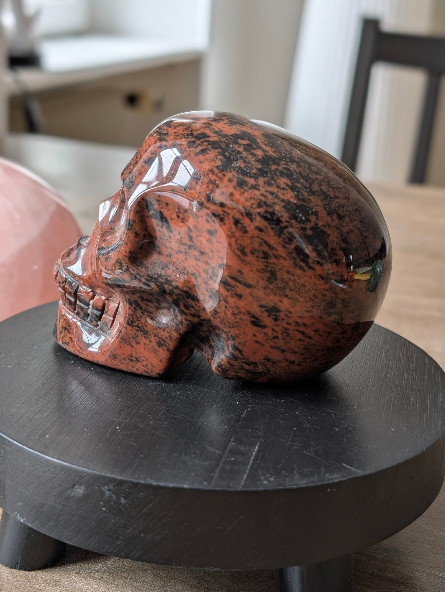 Statue obsidienne acajou