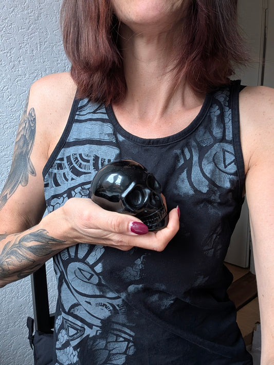 Statue obsidienne noire ABÎMÉ prix bradé